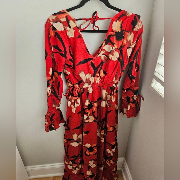 Band of the Free Red Gold Maxi Floral Dress - Picture 3 of 3